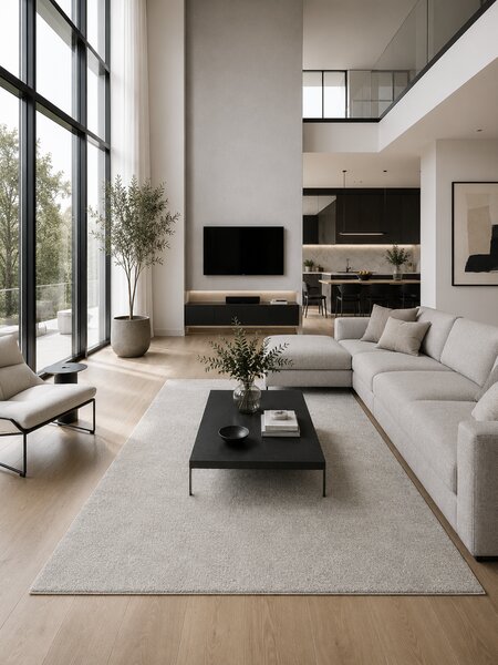 Covor Belgian Fargo 71501-056, Marime 80 x 150 cm, Bej-Gri, Inaltime Fir 7 mm, Antialergic, Polipropilena, Living, Dormitor, Sufragerie, Copii 80 x