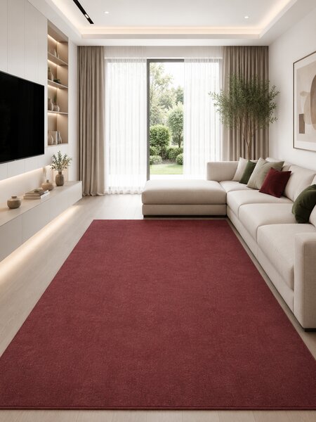 Covor Fargo 71501-010, Marime 120 x 170 cm, Bordo, Inaltime Fir 7 mm, Antialergic, Polipropilena, Living, Dormitor, Sufragerie, Copii 120 x 170
