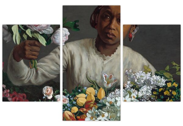Tablou - Frédéric Bazille, Young Woman with Peonies, reproducere (90x60 cm)