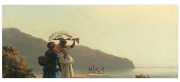 Tablou - Camille Pissarro, Two Women Chatting by the Sea, St. Thomas, reproducere (120x50 cm)