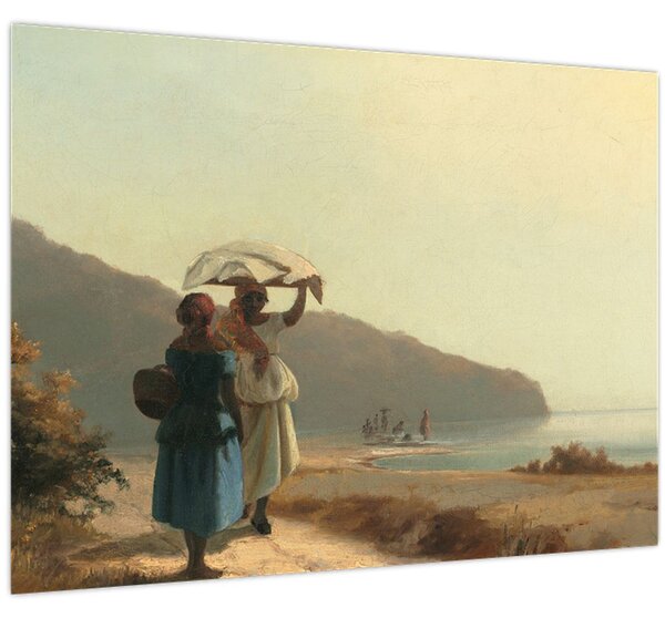 Tablou - Camille Pissarro, Two Women Chatting by the Sea, St. Thomas, reproducere (70x50 cm)