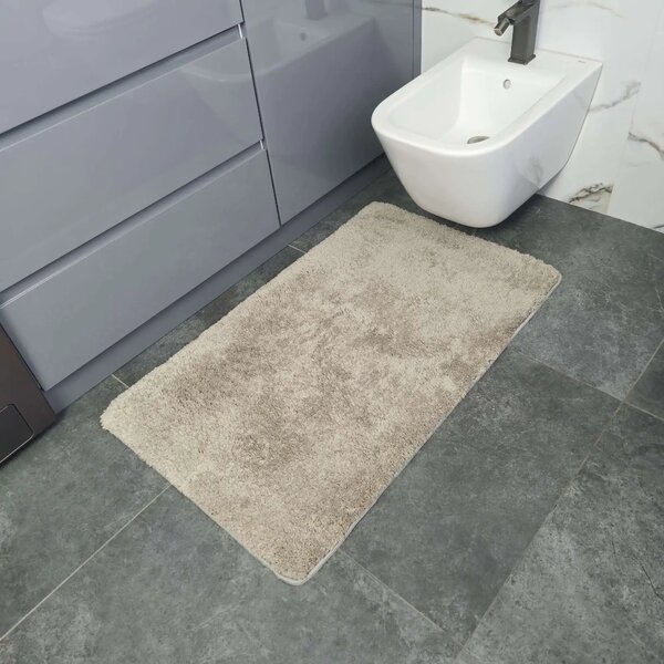 Covoraș Universal Antiderapant Comfort, Bej, Mărime 60 100 cm, Poliester, Lungime Fir 20 mm, Grosime Totală 22 mm 60 x 100