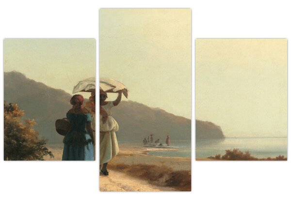 Tablou - Camille Pissarro, Two Women Chatting by the Sea, St. Thomas, reproducere (90x60 cm)