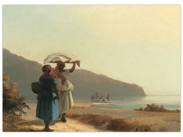 Tablou - Camille Pissarro, Two Women Chatting by the Sea, St. Thomas, reproducere (70x50 cm)