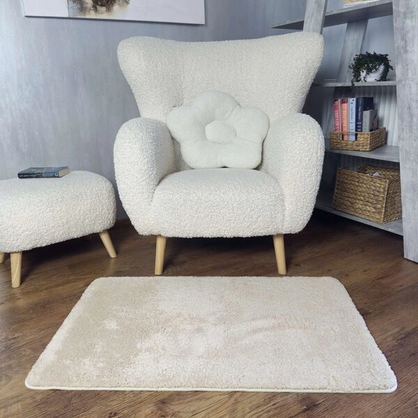 Covoraș Universal Antiderapant Comfort, Bej Deschis, Mărime 60 100 cm, Poliester, Lungime Fir 18 mm, Grosime Totală 20 mm 60 x 100