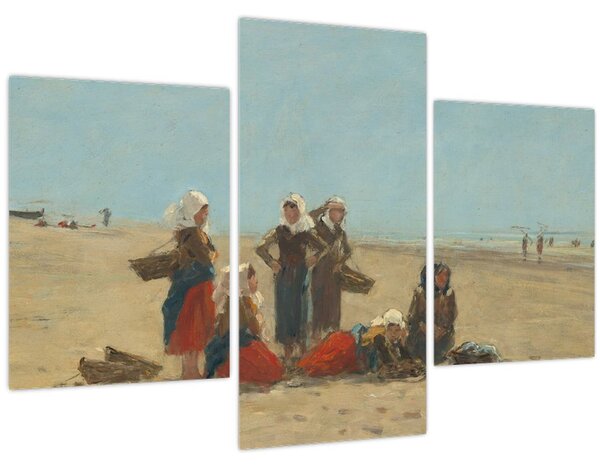 Tablou - Eugène Boudin, Women on the Beach at Berck, reproducere (90x60 cm)
