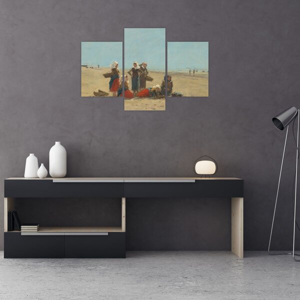 Tablou - Eugène Boudin, Women on the Beach at Berck, reproducere (90x60 cm)