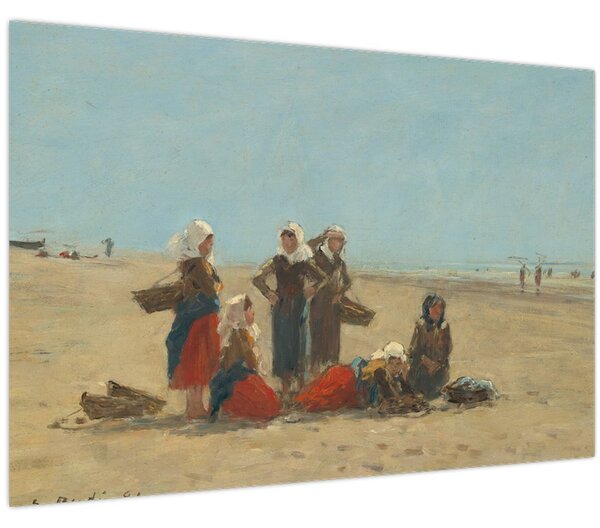 Tablou - Eugène Boudin, Women on the Beach at Berck, reproducere (90x60 cm)