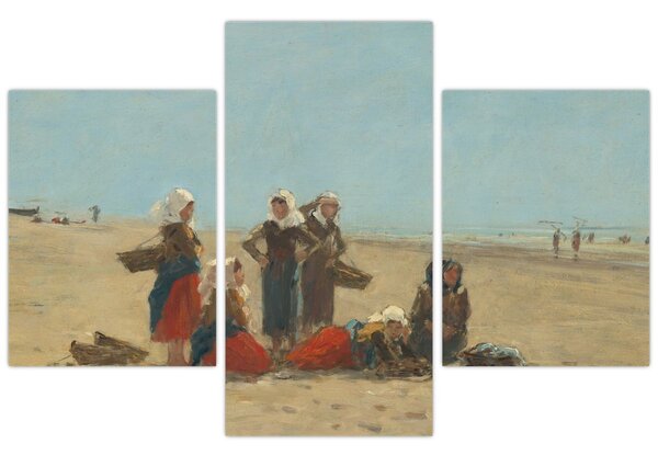 Tablou - Eugène Boudin, Women on the Beach at Berck, reproducere (90x60 cm)