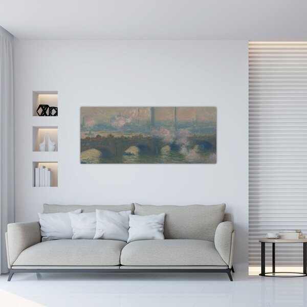 Tablou - Claude Monet, Waterloo Bridge, Gray Day, reproducere (120x50 cm)