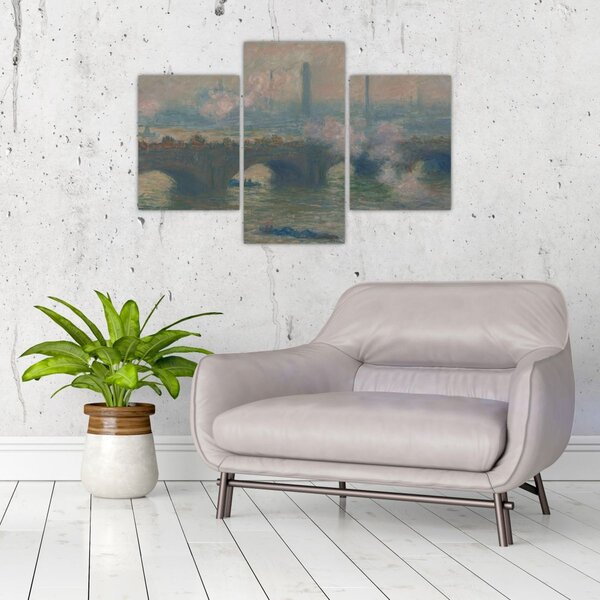 Tablou - Claude Monet, Waterloo Bridge, Gray Day, reproducere (90x60 cm)