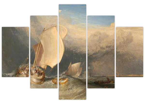 Tablou - William Turner, Fishing Boats with Hucksters Bargaining for Fish, reproducere (150x105 cm)