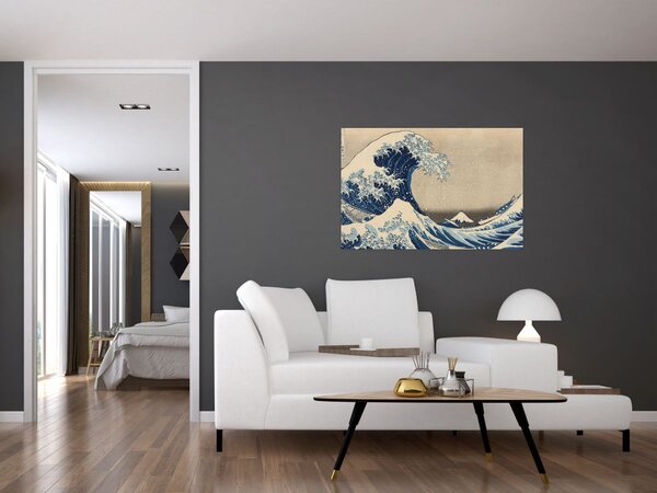Tablou - Katsushika Hokusai, Under the Wave off Kanagawa, reproducere (90x60 cm)