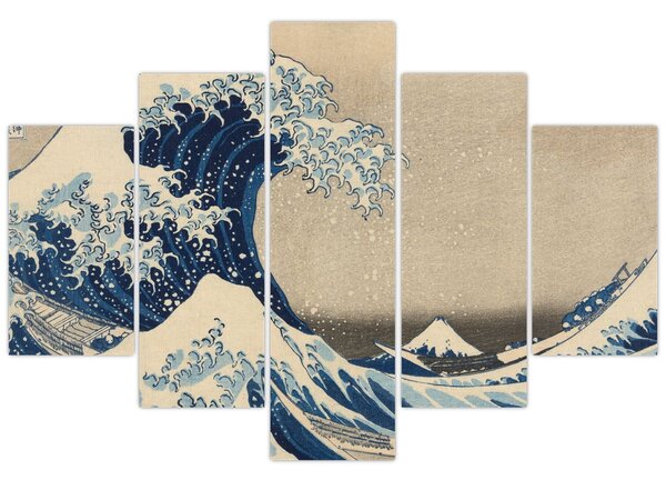 Tablou - Katsushika Hokusai, Under the Wave off Kanagawa, reproducere (150x105 cm)