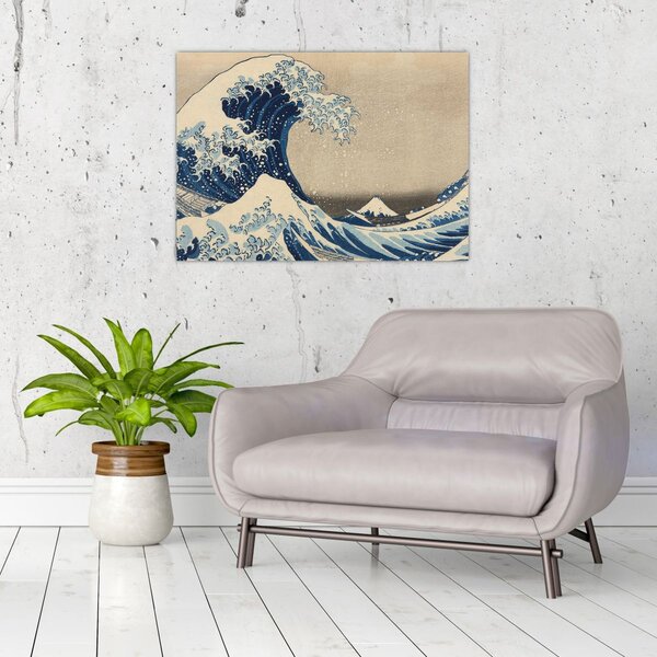 Tablou - Katsushika Hokusai, Under the Wave off Kanagawa, reproducere (70x50 cm)