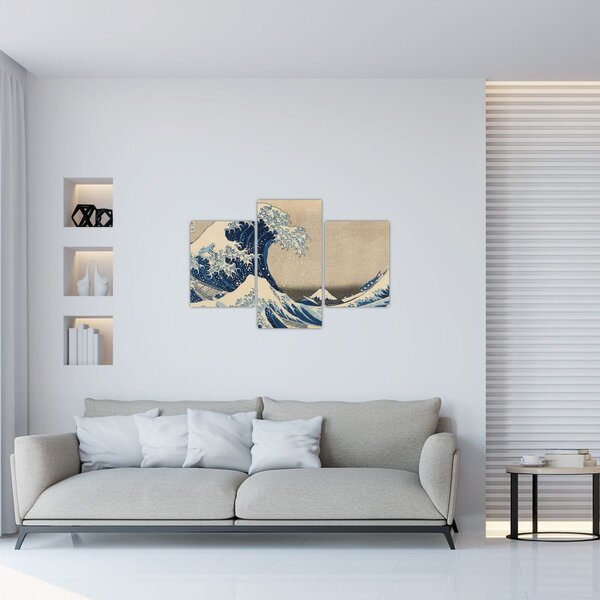 Tablou - Katsushika Hokusai, Under the Wave off Kanagawa, reproducere (90x60 cm)