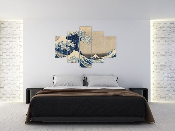Tablou - Katsushika Hokusai, Under the Wave off Kanagawa, reproducere (150x105 cm)