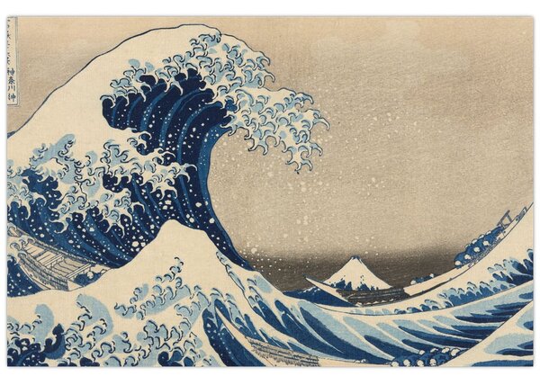 Tablou - Katsushika Hokusai, Under the Wave off Kanagawa, reproducere (90x60 cm)