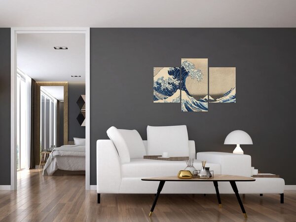 Tablou - Katsushika Hokusai, Under the Wave off Kanagawa, reproducere (90x60 cm)