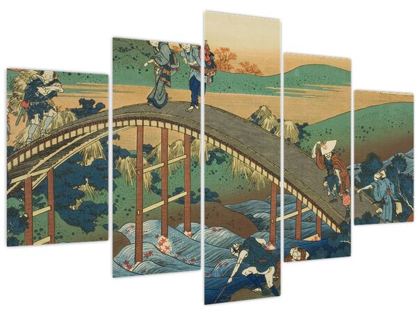 Tablou - Katsushika Hokusai, Ariwara no Narihirafrom the series One Hundred, Poems Explained by the Nurse (Hyakunin isshu uba ga etoki), reproducere (150x105 cm)