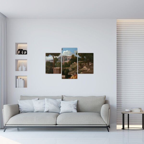 Tablou - Nicolas Poussin, Landscape with Saint John on Patmos, reproducere (90x60 cm)