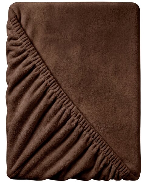 Cearsaf Cocolino microplus cu elastic 90x200 cm maro inchis