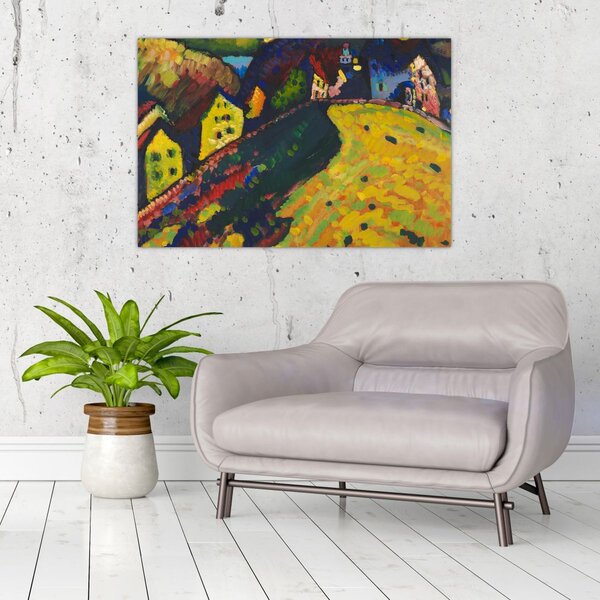 Tablou - Vasily Kandinsky, Houses at Murnau, reproducere (90x60 cm)