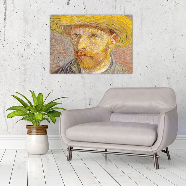 Tablou - Vincent van Gogh, Self-Portrait with a Straw Hat (The Potato Peeler), reproducere (70x50 cm)