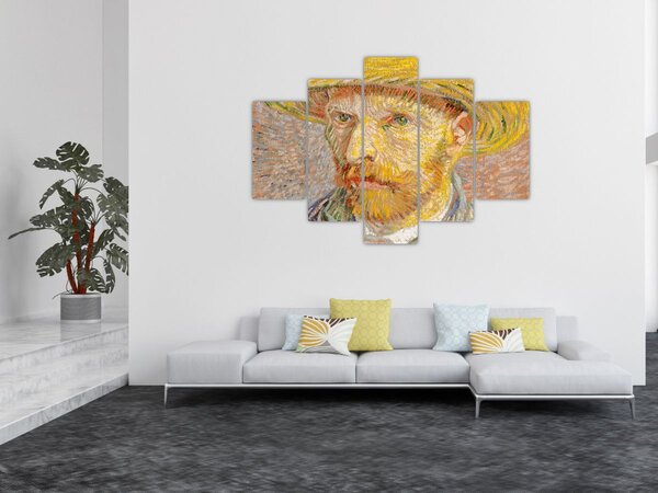 Tablou - Vincent van Gogh, Self-Portrait with a Straw Hat (The Potato Peeler), reproducere (150x105 cm)