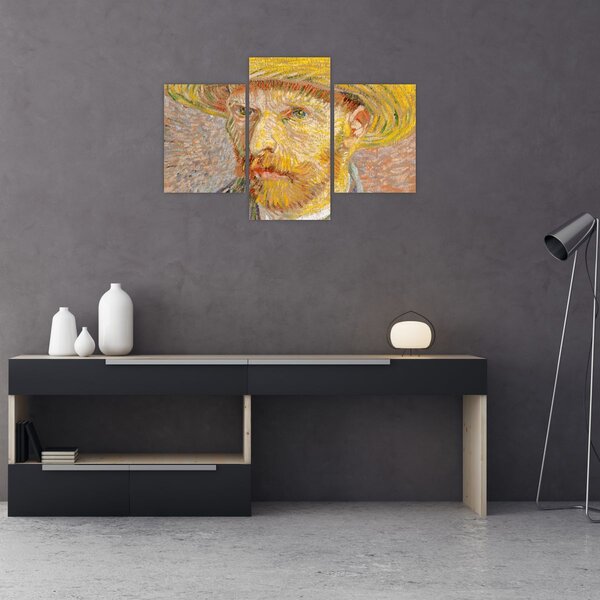 Tablou - Vincent van Gogh, Self-Portrait with a Straw Hat (The Potato Peeler), reproducere (90x60 cm)