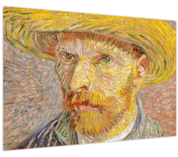 Tablou - Vincent van Gogh, Self-Portrait with a Straw Hat (The Potato Peeler), reproducere (90x60 cm)