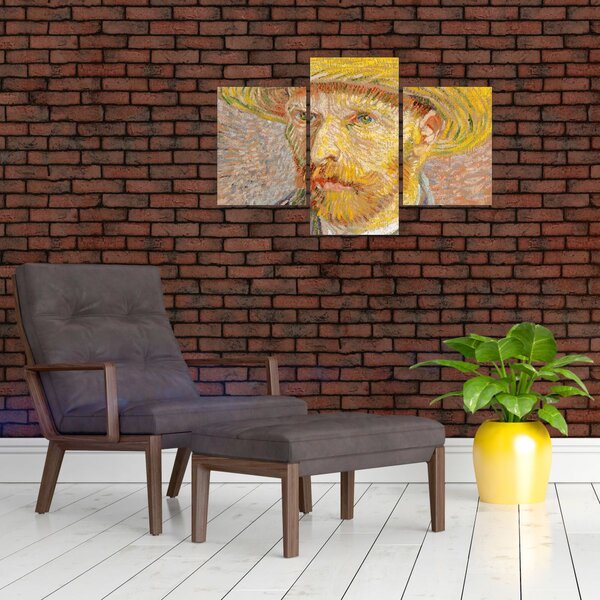 Tablou - Vincent van Gogh, Self-Portrait with a Straw Hat (The Potato Peeler), reproducere (90x60 cm)
