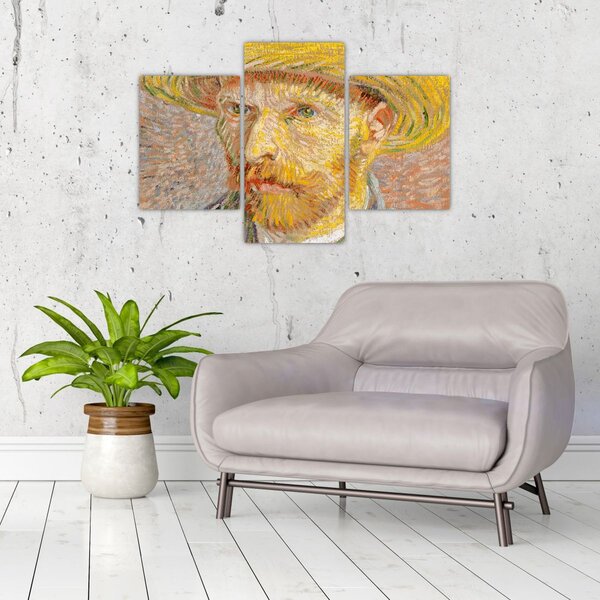 Tablou - Vincent van Gogh, Self-Portrait with a Straw Hat (The Potato Peeler), reproducere (90x60 cm)