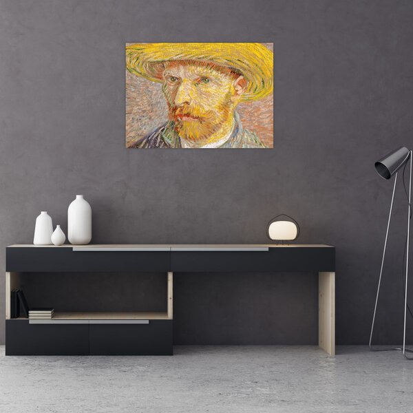 Tablou - Vincent van Gogh, Self-Portrait with a Straw Hat (The Potato Peeler), reproducere (70x50 cm)