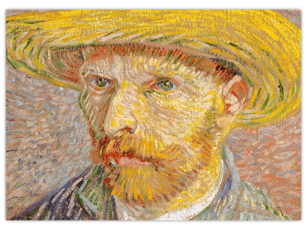 Tablou - Vincent van Gogh, Self-Portrait with a Straw Hat (The Potato Peeler), reproducere (70x50 cm)