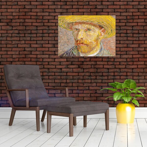 Tablou - Vincent van Gogh, Self-Portrait with a Straw Hat (The Potato Peeler), reproducere (70x50 cm)