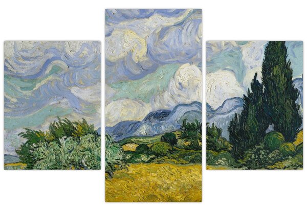 Tablou - Vincent van Gogh, Wheat Field with Cypresses, reproducere (90x60 cm)