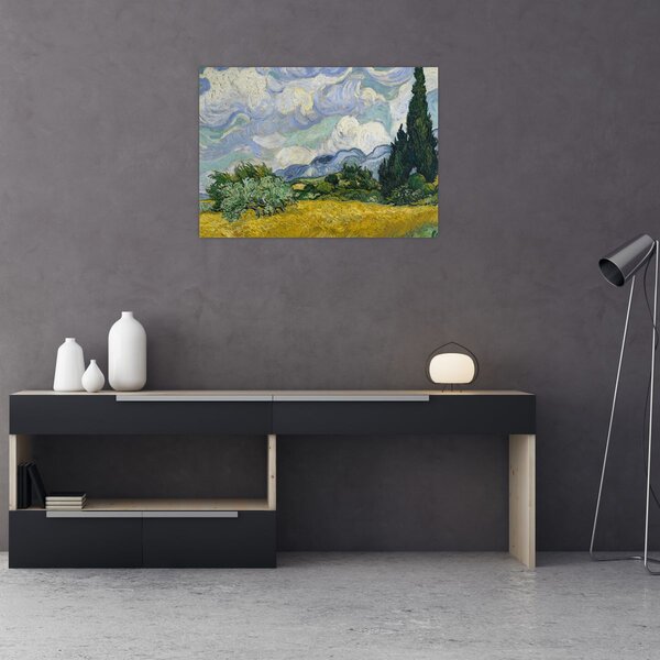 Tablou - Vincent van Gogh, Wheat Field with Cypresses, reproducere (70x50 cm)