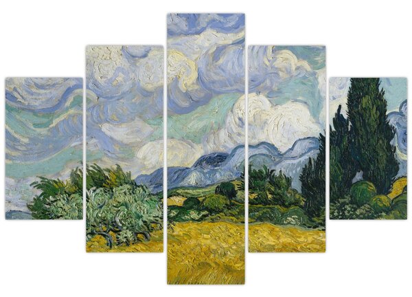 Tablou - Vincent van Gogh, Wheat Field with Cypresses, reproducere (150x105 cm)