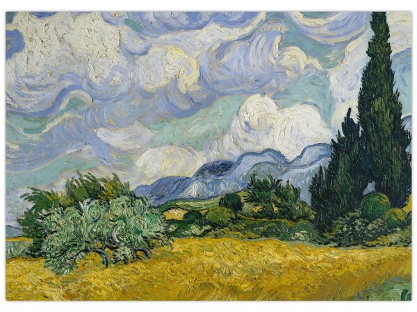 Tablou - Vincent van Gogh, Wheat Field with Cypresses, reproducere (70x50 cm)