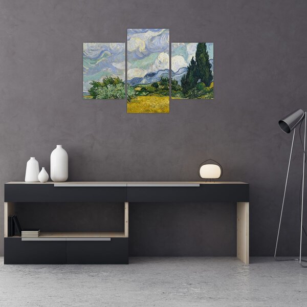 Tablou - Vincent van Gogh, Wheat Field with Cypresses, reproducere (90x60 cm)