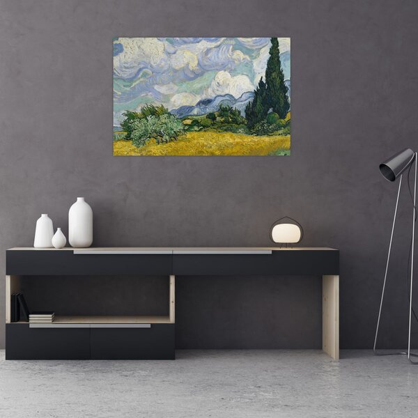 Tablou - Vincent van Gogh, Wheat Field with Cypresses, reproducere (90x60 cm)