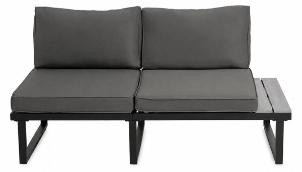 Furnigo Set de grădină metalic Malaga - negru/perne antracit