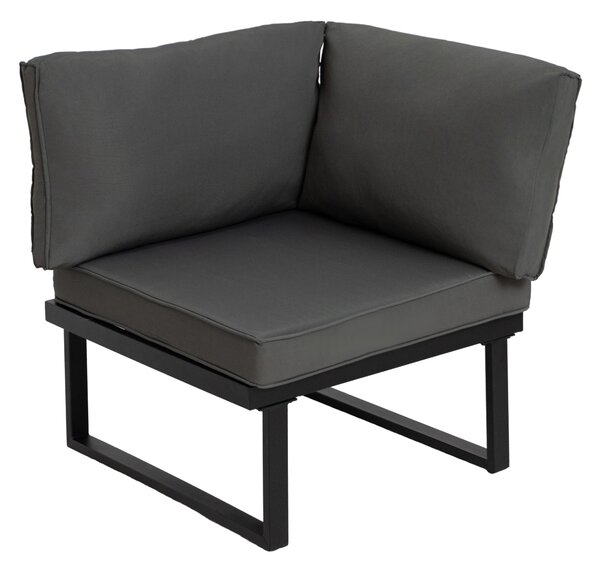 Furnigo Set de grădină metalic Malaga - negru/perne antracit