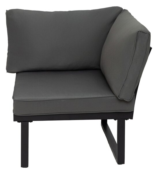 Furnigo Set de grădină metalic Malaga - negru/perne antracit