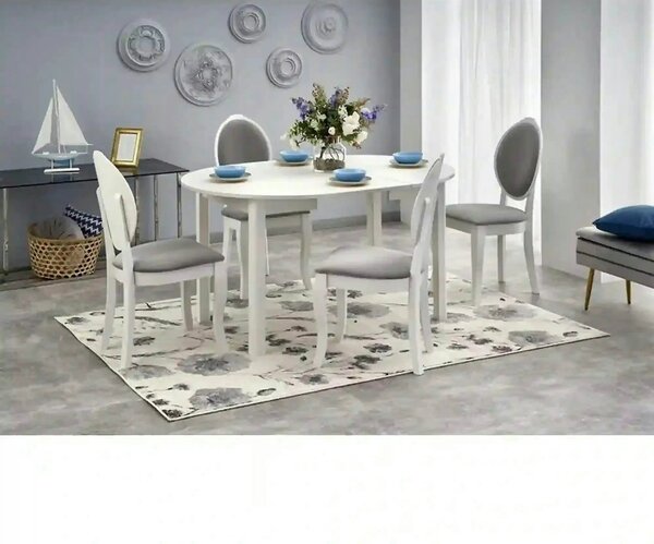 Masa extensibila RINGO, alba, 102/142x102x76 cm