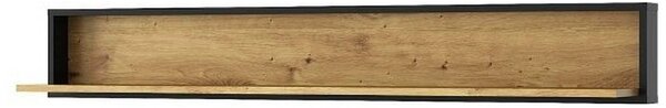Polita BOSCO, stejar artisan maro/negru, PAL laminat, 150x20x22 cm