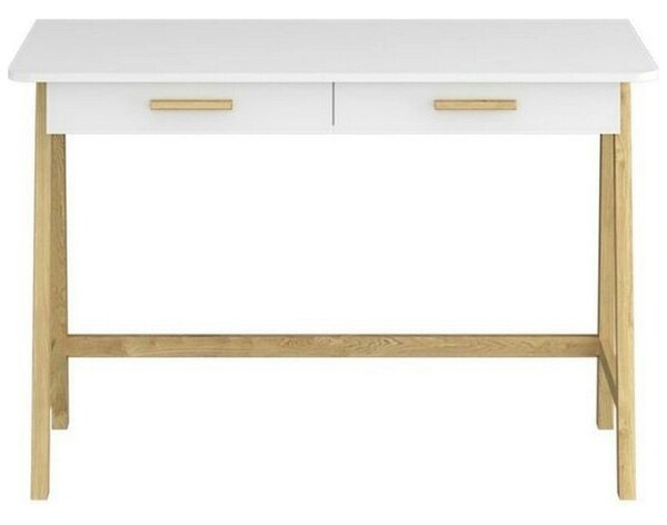 Birou BELLE, stejar/alb, PAL laminat, 120x55x80 cm