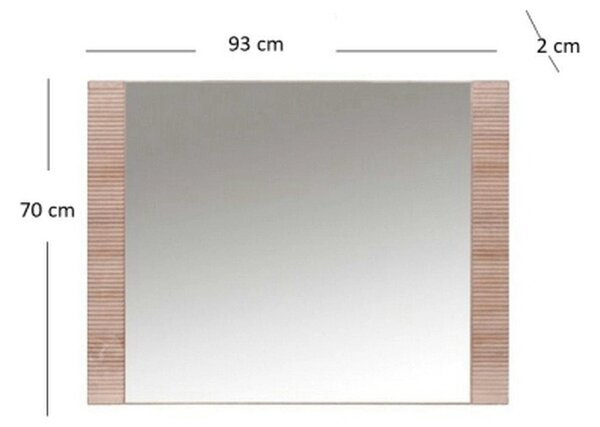 Oglinda GRESS, sonoma stejar, PAL laminat/margine PVC, 93x2x70 cm