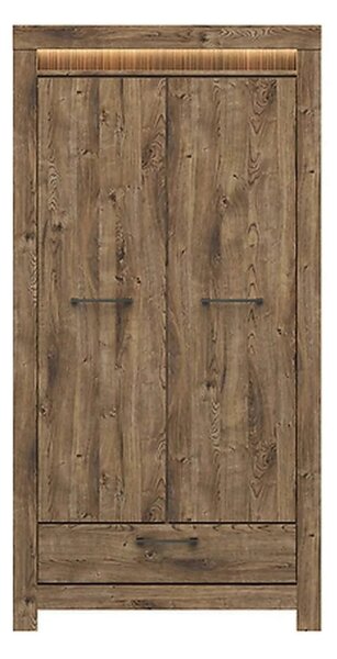 Dulap TORIN, stejar ribbecK, PAL, cu 2 usi si un sertar, 102x62x200 cm